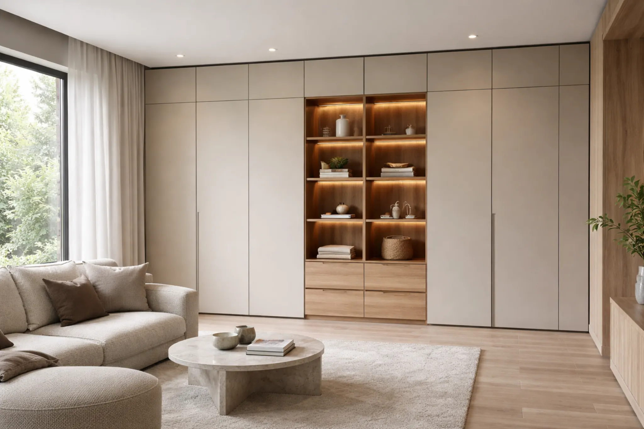 Einbauschrank-Lösung als Teil des Raums